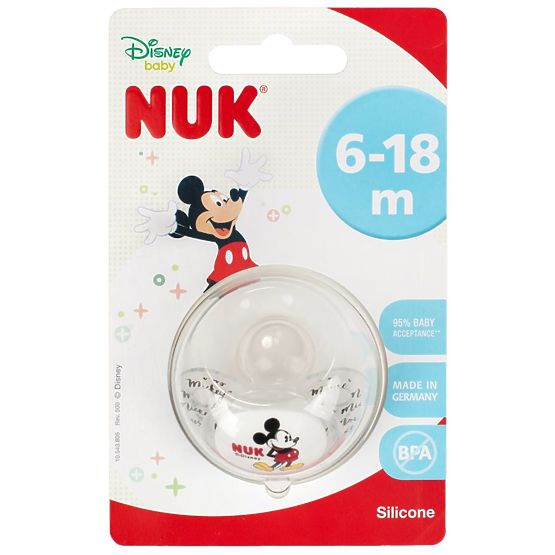 Šidítko NUK Trendine Mickey Mouse 6-18m bílé Bílá 6-18 m