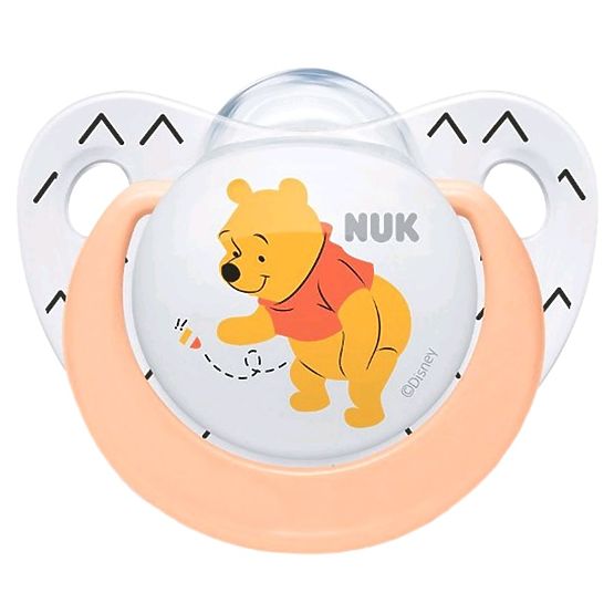 Šidítko NUK Trendline Medvídek Pú 0-6m meruňkové Oranžová 0-6 m