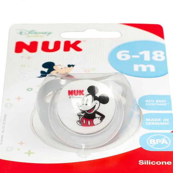 Šidítko NUK Trendline Mickey Mouse 6-18m šedé Šedá 6-18 m