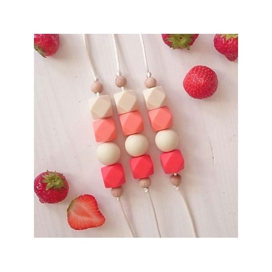 Silikonové kojící korále Strawberry