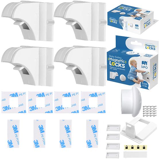 SIPO Magnetické zámky na skříně a zásuvky - 4ks