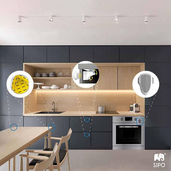 SIPO Magnetické zámky na skříně a zásuvky - 4ks