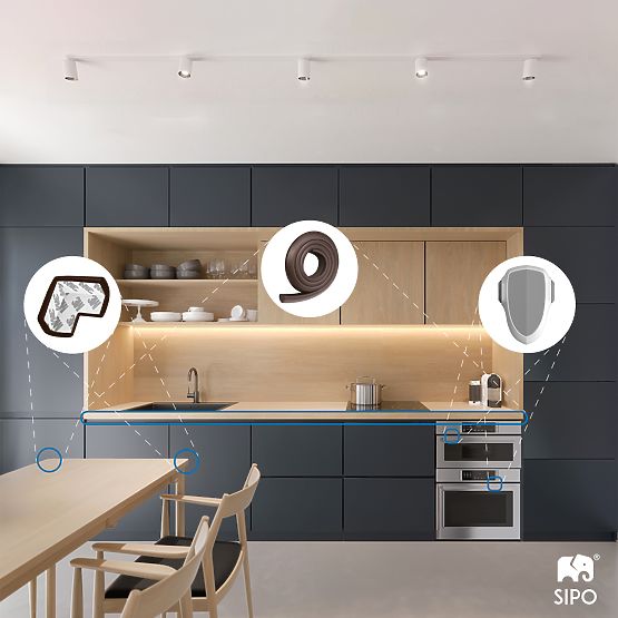 SIPO Ochranná páska na hrany nábytku, hnědá - 1ks