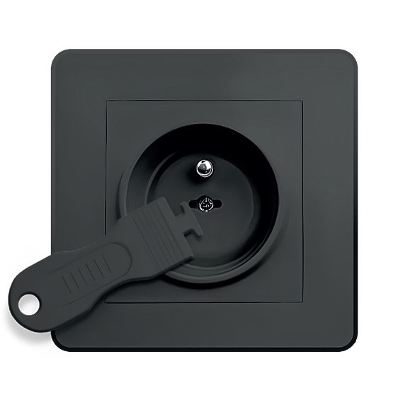 SIPO Ochranné kryty pro elektrické zásuvky, černé - 12ks