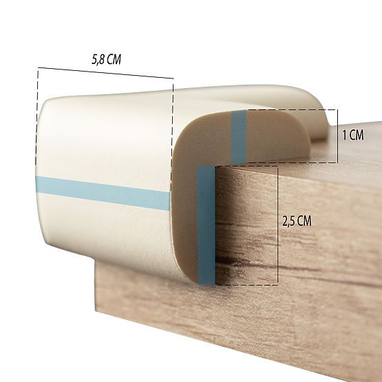 SIPO Pěnová ochrana rohů nábytku, béžová - 4 ks