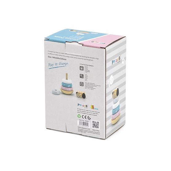 Skládací dřevěná pyramida pejsek