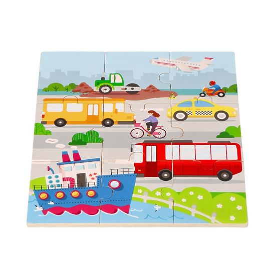 Skládačka 2v1 Vozidla - puzzle a hra najdi stín