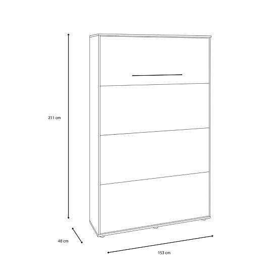 Sklápěcí postel KOBI VERTO 140x200 Šedá 1 ks