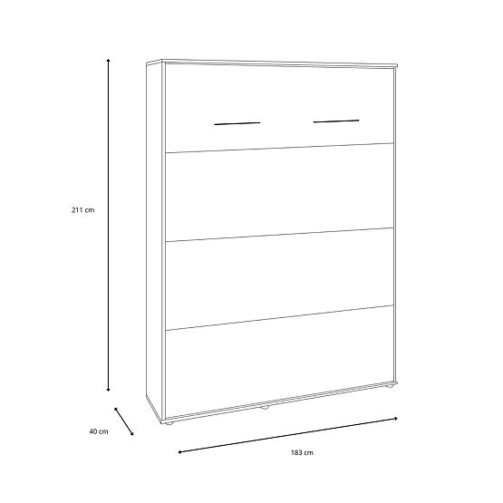 Sklápěcí postel KOBI VERTO 160x200 Šedá 1 ks