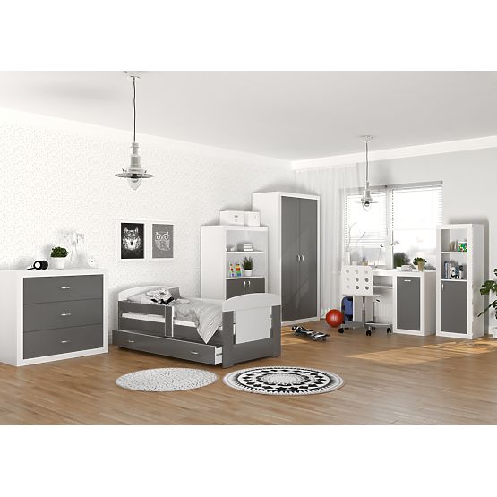 Skříň Filip - bílo-šedá