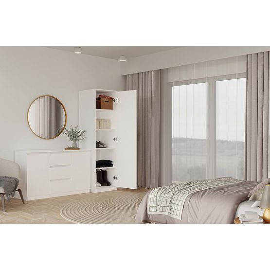 Skříň Malwa SD-50 se Zrcadlem BÍLÁ