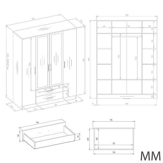 Skříň Romana 160X205 KAŠMÍR BÉŽOVÁ