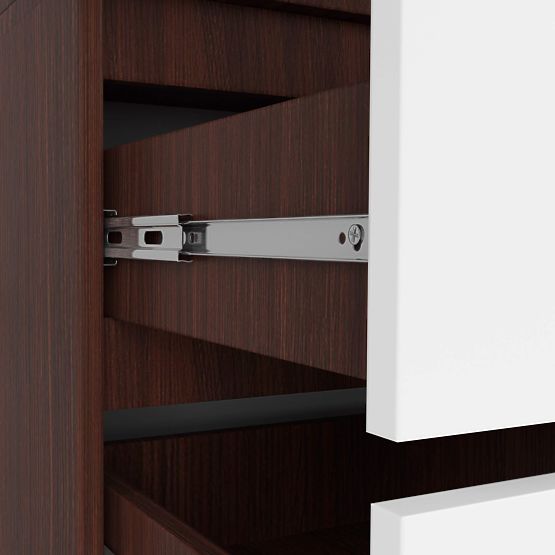 SKŘÍŇ S 90 cm 2 DVEŘE 2 ZÁSUVKY 2 ZRCADLA PK WENGE / BÍLÁ