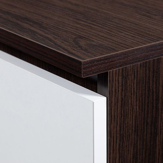 SKŘÍŇ S 90 cm 2 DVEŘE 2 ZÁSUVKY 2 ZRCADLA PK WENGE / BÍLÁ