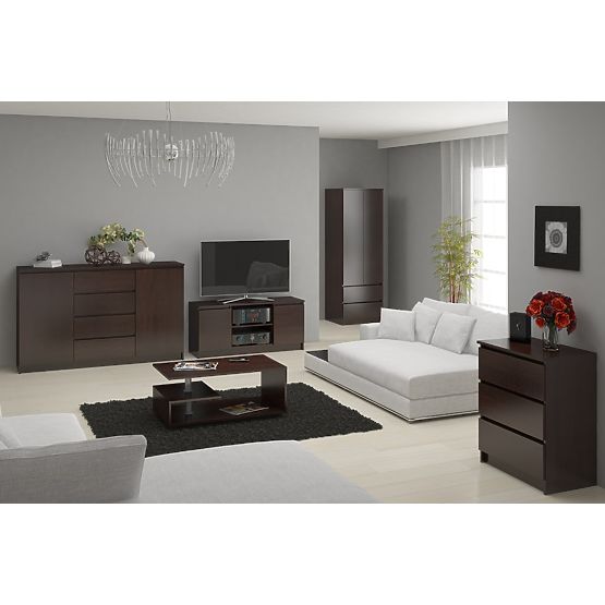 SKŘÍŇ S 90 cm 2 DVEŘE 2 ZÁSUVKY PK WENGE