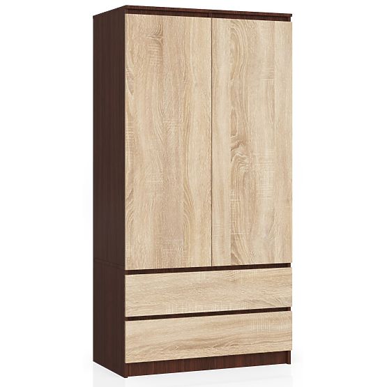 SKŘÍŇ S 90 cm 2 DVEŘE 2 ZÁSUVKY PK WENGE / SONOMA