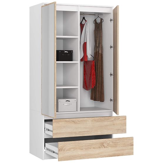 SKŘÍŇ S90 2D 2SZ 2 ZRCADLA CLP PK BÍLÁ / SONOMA