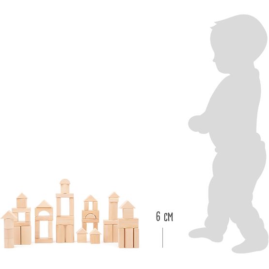 Small Foot Dřevěné kostky 50 ks přírodní