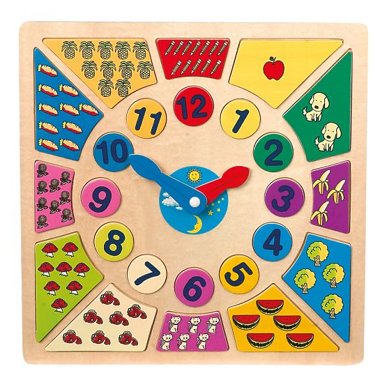 Small Foot Vkládací výukové puzzle nauč se hodiny
