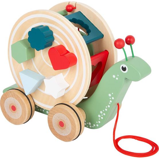 Šnek s třídicím boxem na šňůrce Montessori