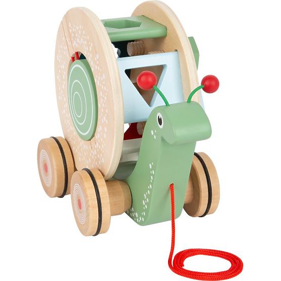 Šnek s třídicím boxem na šňůrce Montessori