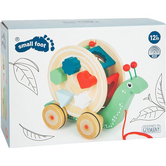Šnek s třídicím boxem na šňůrce Montessori