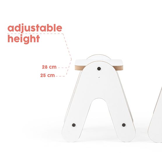 Stůl s tabulí Massam - Bílá