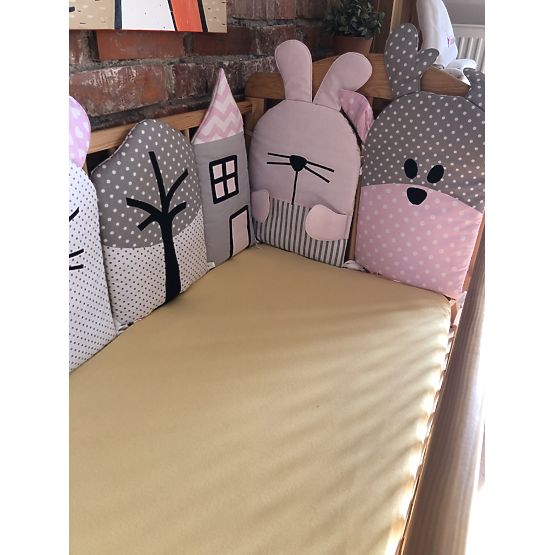 Sweet Dream - Modulový mantinel do postýlky - růžovo-šedý