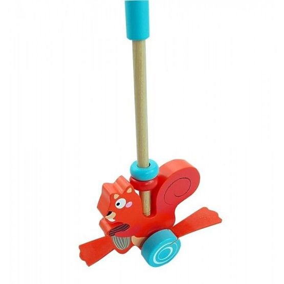 Tahací zvířátko na tyči - veverka