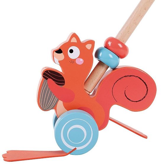 Tahací zvířátko na tyči - veverka