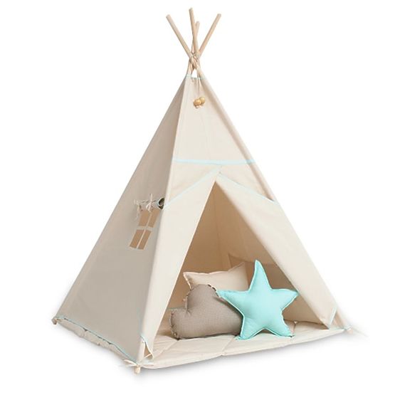 Teepee Béžové s mátovým detailem