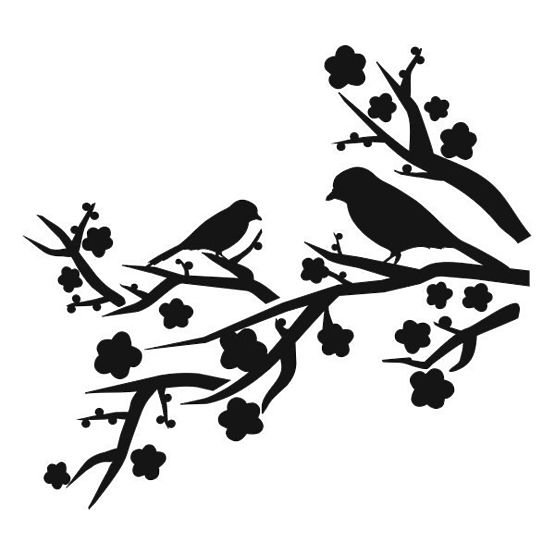 Textilní dekorace na stěnu - větev jabloně