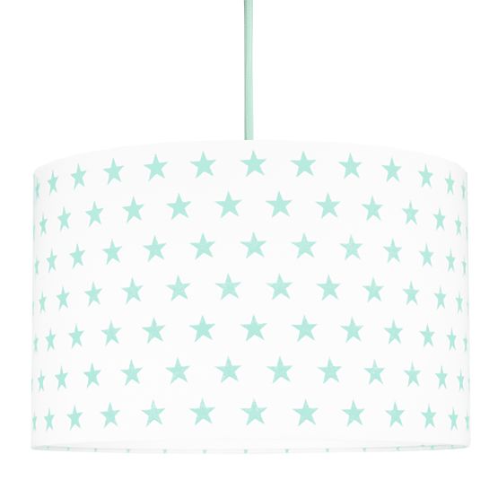 Textilní závěsná lampa Hvězdy - mátová