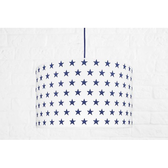 Textilní závěsná lampa Hvězdy - tm. modrá