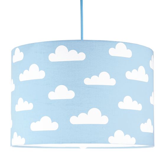 Textilní závěsná lampa Obláčky - modrá