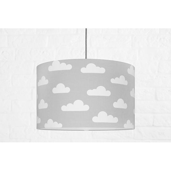 Textilní závěsná lampa Obláčky - šedá