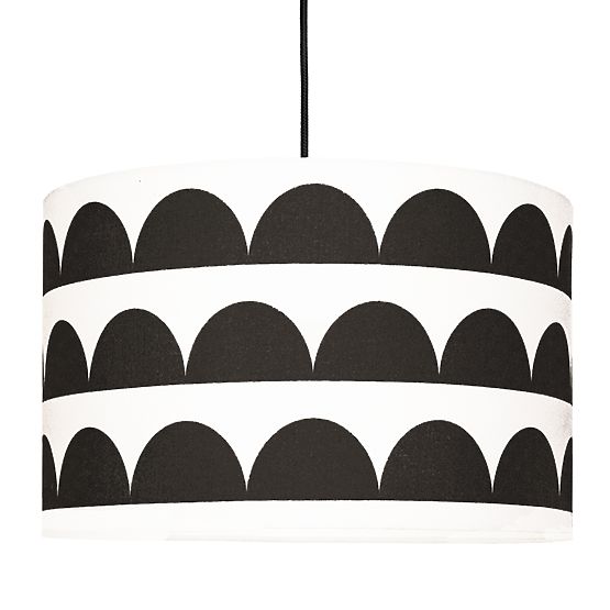 Textilní závěsná lampa Půlměsíce - černá