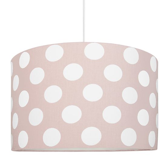 Textilní závěsná lampa Puntíky - růžová