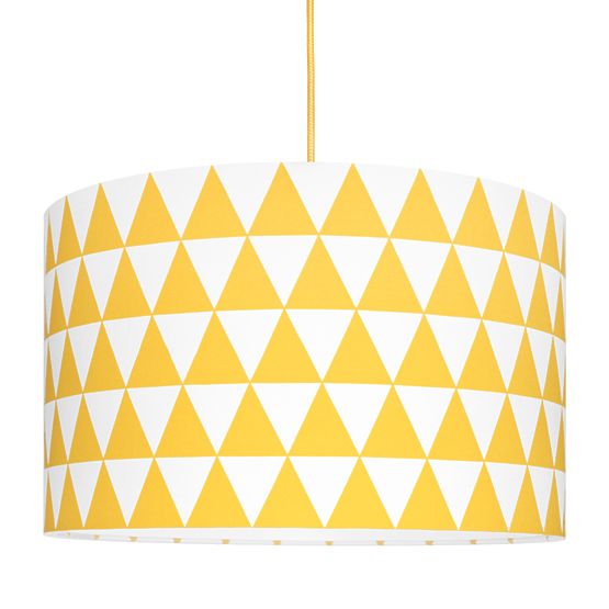 Textilní závěsná lampa Triangle - žlutá