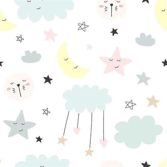 Truhla na hračky Daria bílá s potiskem Hvězdičky