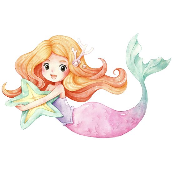 Truhla na hračky Daria bílá s potiskem Mořská panna