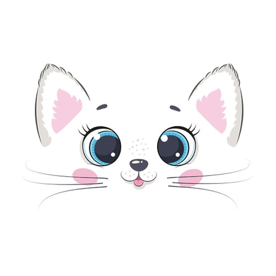 Truhla na hračky Daria bílá s potiskem Pink Cat