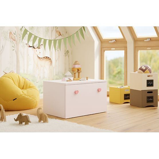 Truhla na hračky Inga - růžová rukojeť