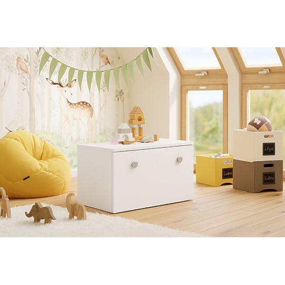 Truhla na hračky Inga - šedá rukojeť