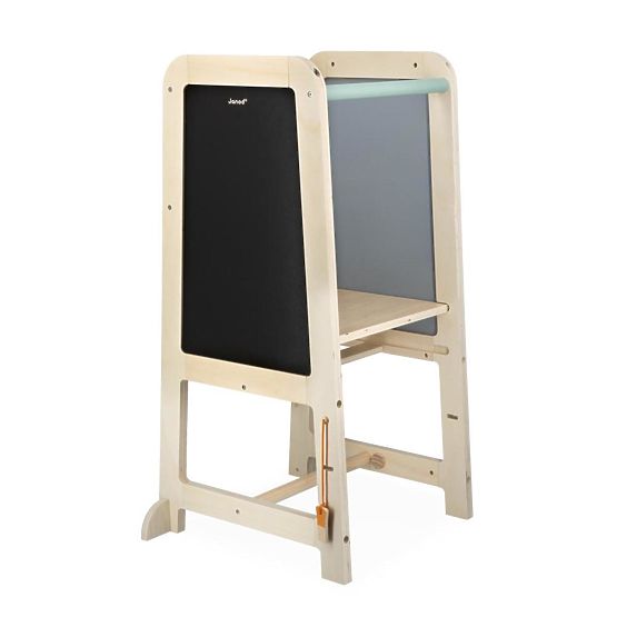 Janod - Učící věž Nina 3v1 s tabulí a schůdky 