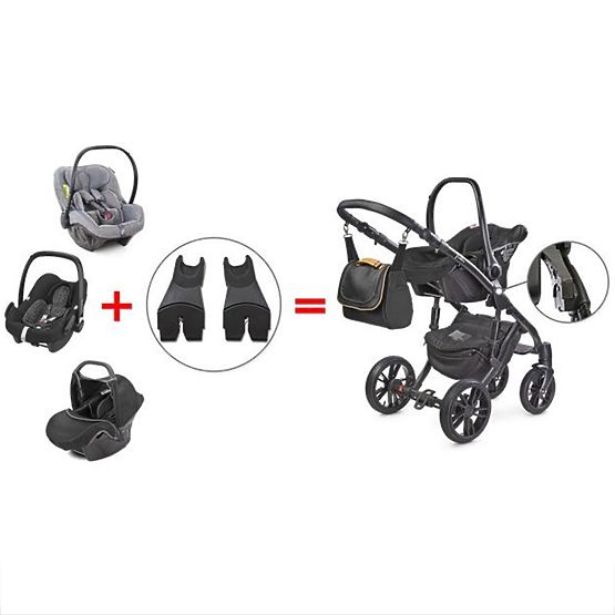Univerzální adaptéry na autosedačku ke kočárku Camini Černá