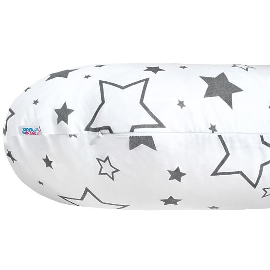 Univerzální kojící polštář ve tvaru C New Baby hvězdy šedé Bílá