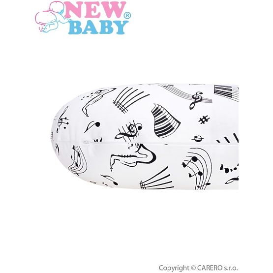 Univerzální kojící polštář ve tvaru C New Baby Noty bílý
