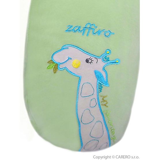 Univerzální semiškový kojící polštář Womar žirafa zelený