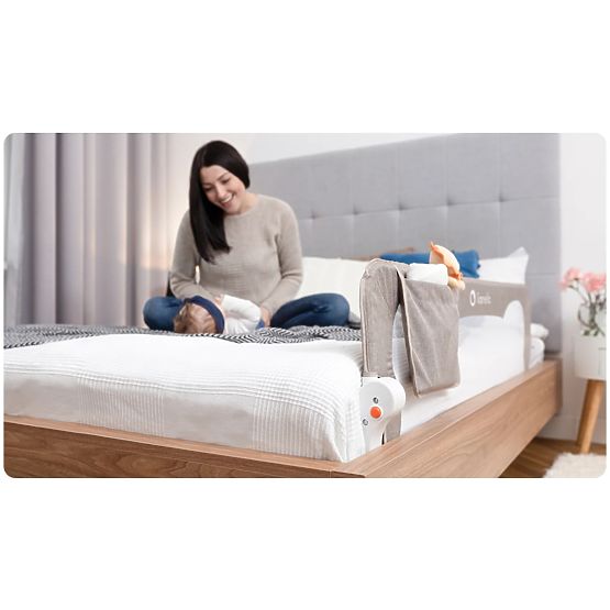 Univerzální zábrana na postel - šedá